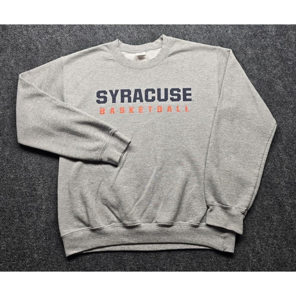 VTG 90's Syracuse Orange Gildan Heavy Blend Grey Basketball Sweatshirt SMALL